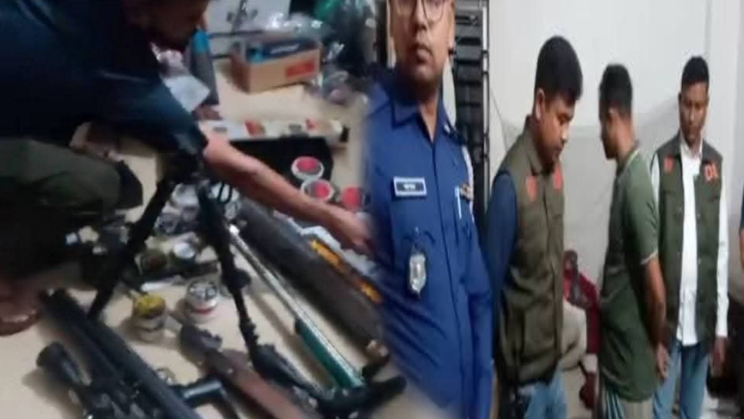বগুড়া সদরে আবাসিক হোটেলে ডিবি পুলিশের অভিযান, অস্ত্র উদ্ধার