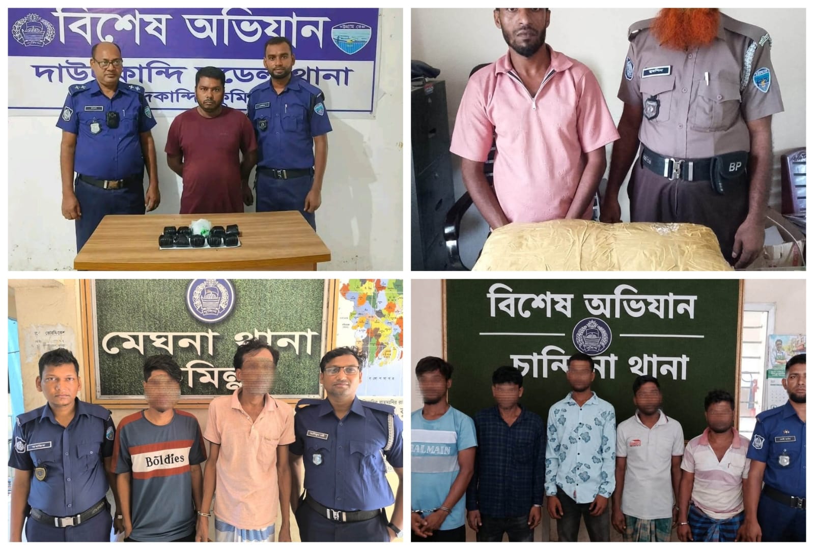 কুমিল্লায় একদিনে ৩৯ মাদকবিরোধী অভিযান ১০ হাজার ১৪৫ ইয়াবা ও ২০ কেজি গাঁজা উদ্ধার, গ্রেপ্তার ৬৫